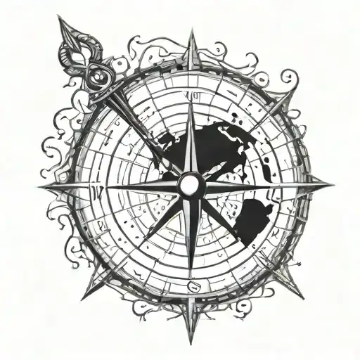 Compass Pointing The Full Moon