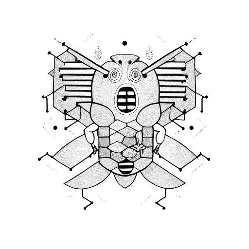 Beatboxing Character Surrounded By Musical Notes And Bee Hives Pattern