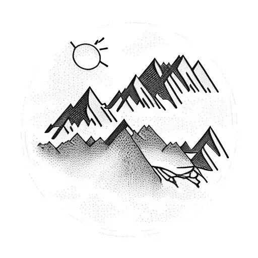 Mountain Landscape With A Winding Hiking Trail