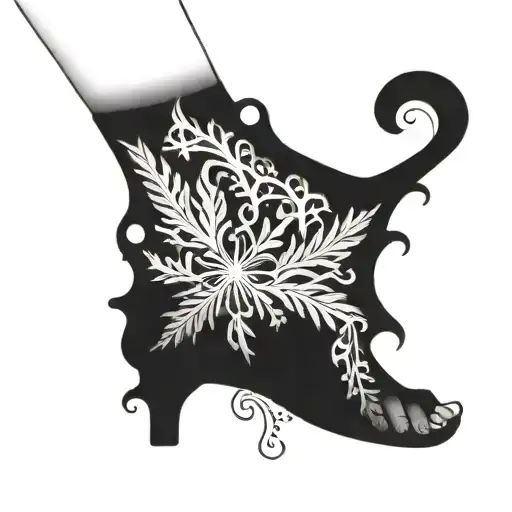 An Intricate Ice Crystal Formation Wrapping Around The Foot