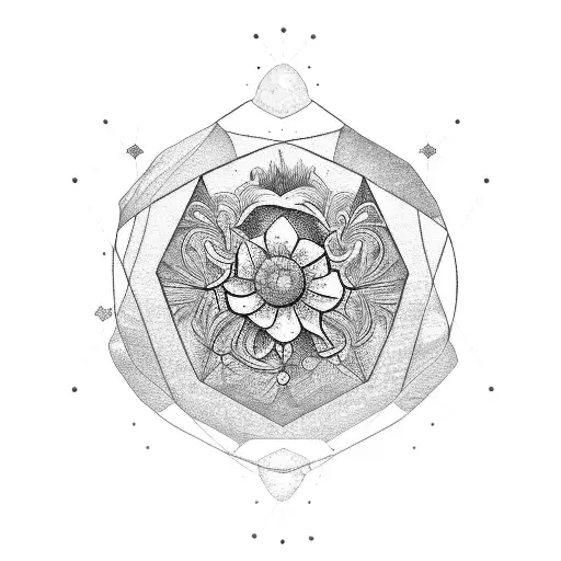 Planet With Crystal And Flower