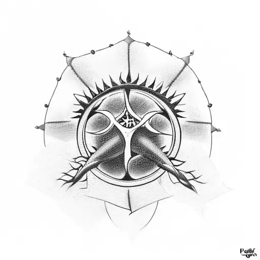 A Motorcycle Wheel With A Crown Of Thorns Around It