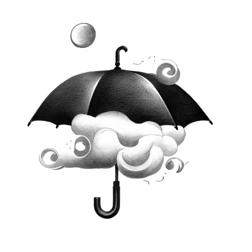 An Umbrella On A Black Background