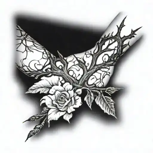 Gothic Style Barbed Branches In The Forearm To Turn