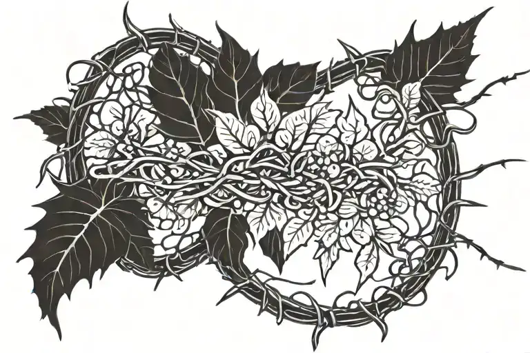 Barbed Wire And Thorny Vine