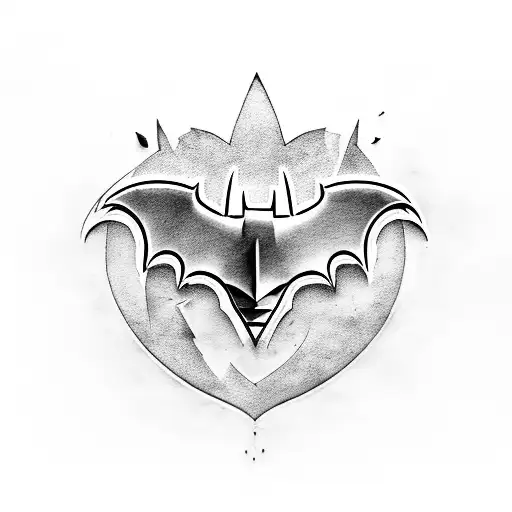 Batman Symbol Desolving Into Small Bat Outlines