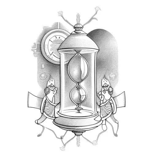 An Intricate Hourglass With Children Playing Around It