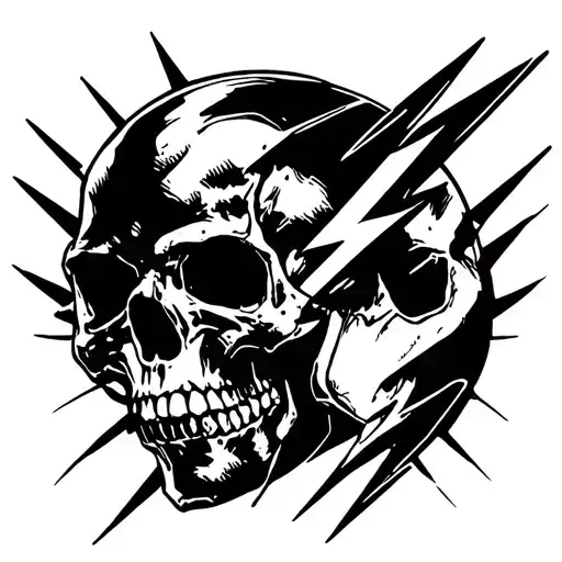 Skull And Lighting Bolt