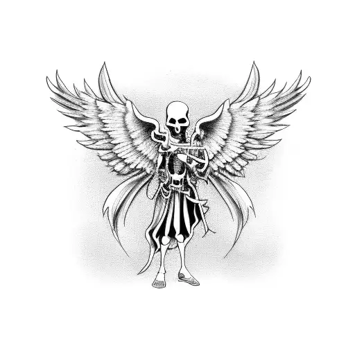 Grim Reaper Cupid With Wings