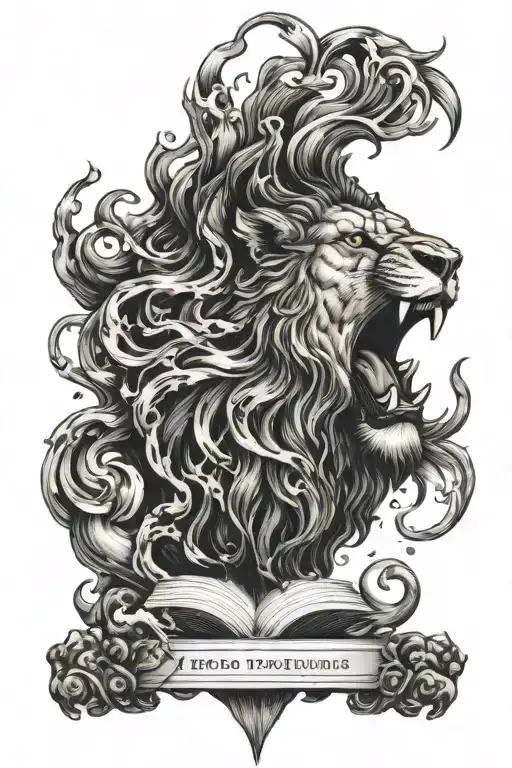 Lion Roaring With Smoke And Bible Verse