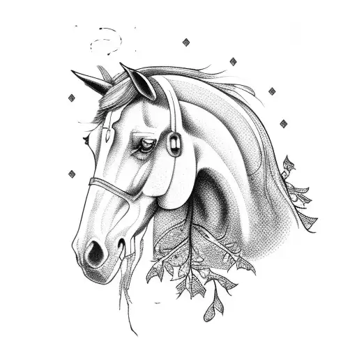 Horse With A Tree And A Cross