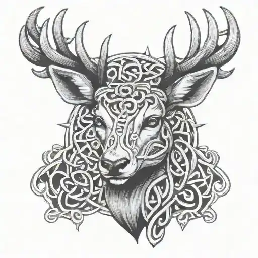 Celtic Deer Head