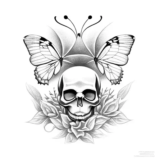 Transgender Butterfly With A Skull Body