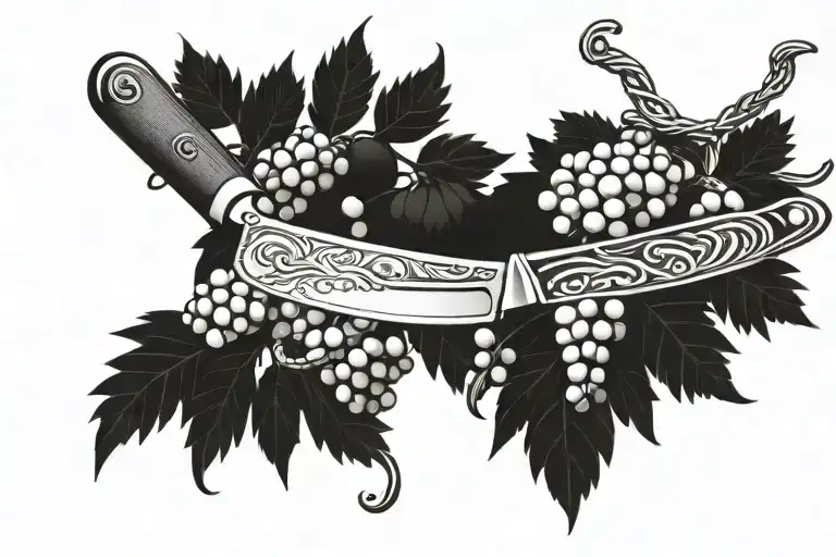 Chef Knife In Grape Vine Wrapping