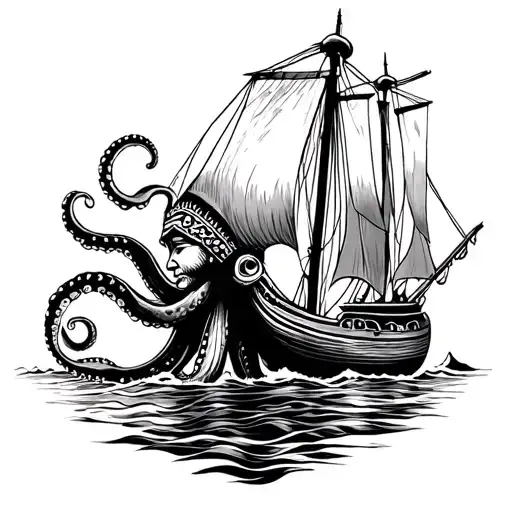 Octopus Sailing Boat American Indian Head