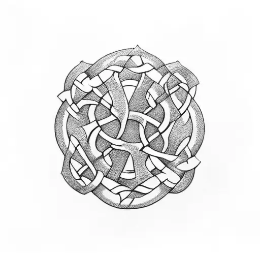 Easy Celtic Pattern With Branches And 4 Elements