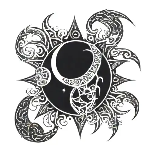 Unique Tribal Black Moon