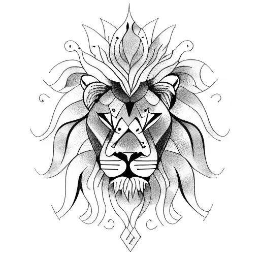 A Lion Playing A Guitar In A Lush Forest