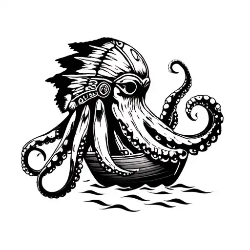 Octopus Sailing Boat American Indian Head