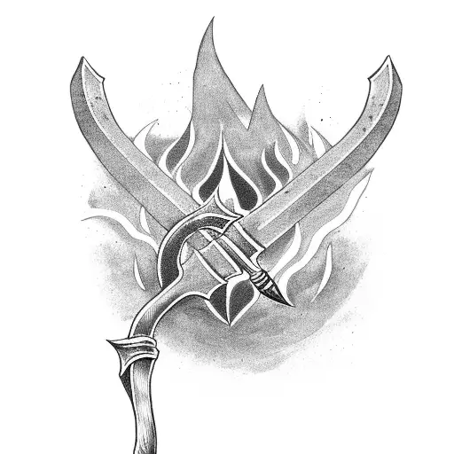 A Flaming Axe Above The Words Fire 4 Life