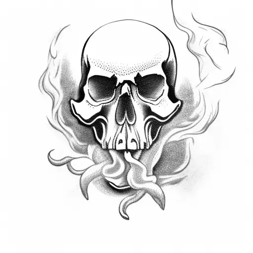 Burning Cigarette And Smoke Turning Into A Skull