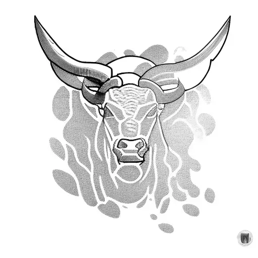 Muscular Bodybuilder Silhouette With A Taurus Bull Head