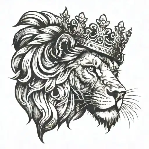 A Regal Lion Wearing A Crown Symbolizing Loyalty Royalty