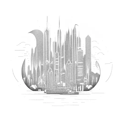 Downtown Night City From Cyberpunk With A Shadow Figure Meeting A Guy In Front Of A Blacked Out Car