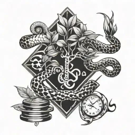 Snake And Daimond And Money Tree Growing