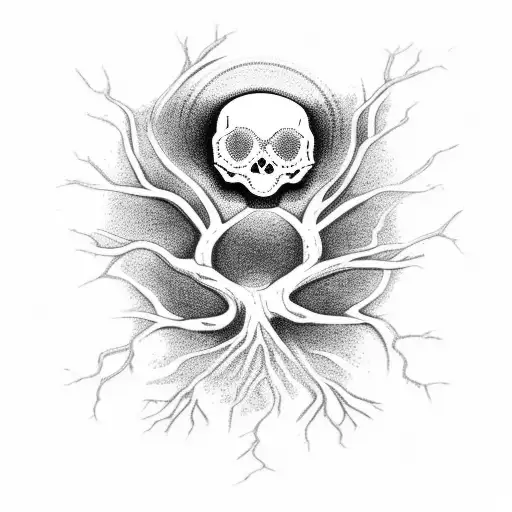 Tree Of Life With The Roots Looking Like A Skull
