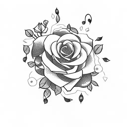 Redwood Forest With Roses And Music Notes