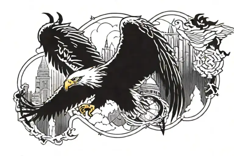 Eagle Surrounded Travel Landmarks