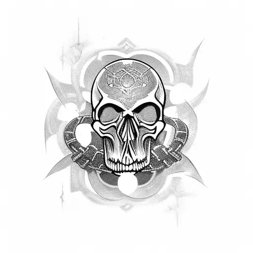 Skull With Chainmail