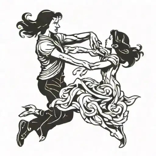 Incorporate A Silhouette Of A Mother And Son Dancing Together Into A Tattoo Design