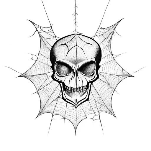 Incorporate A Spider Web Design With A Bat Skull