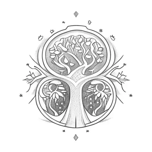 Two Strokes Sketching A Tree From Left To Right Turning More Complex Until A Poygon Style