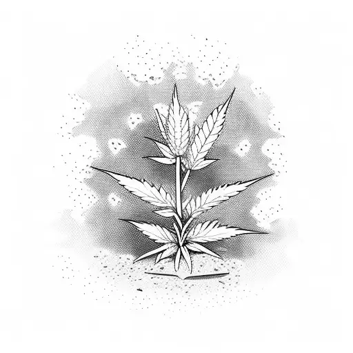 Weed Plant Growing From A Pile Of Money With