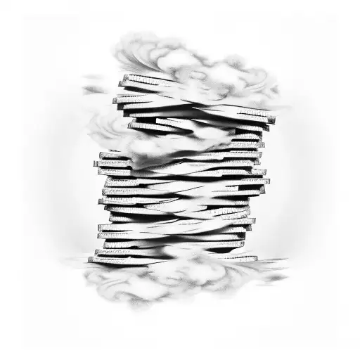 Stack Of Cash With Female Faces Morphing Into Smoke Clouds