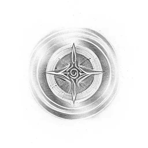 Cercle Zen Enso And Black Lightning In The Back