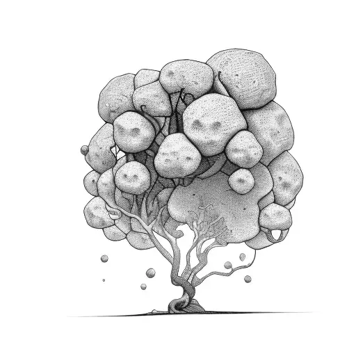 Two Strokes Sketching A Tree From Left To Right Turning More Complex Until A Poygon Style