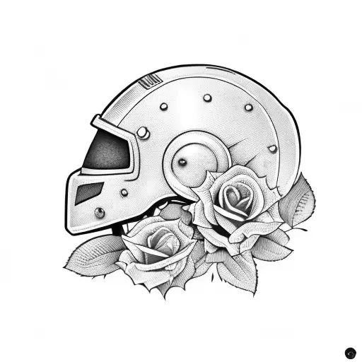 Racing Helmet With Rose