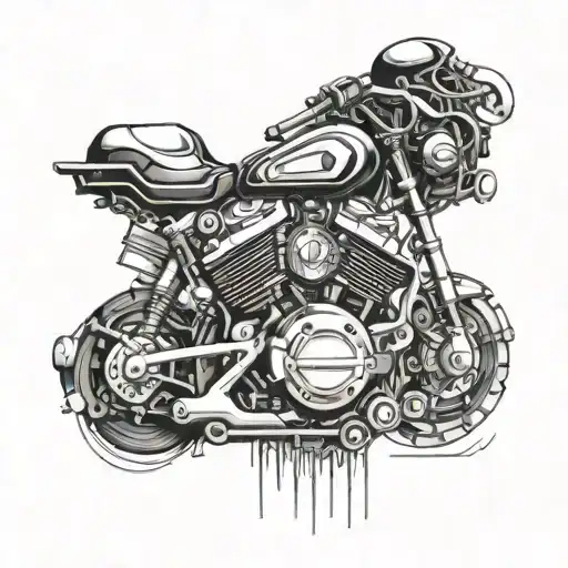Incorporate A Detailed Motorcycle Engine Into A Hip Hop Music Inspired Design