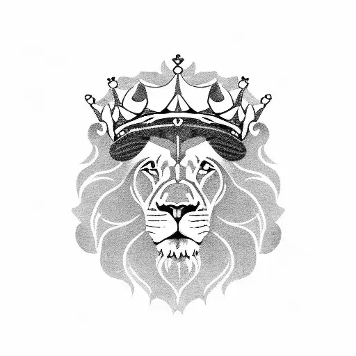 Lion Wearing A King's Crown