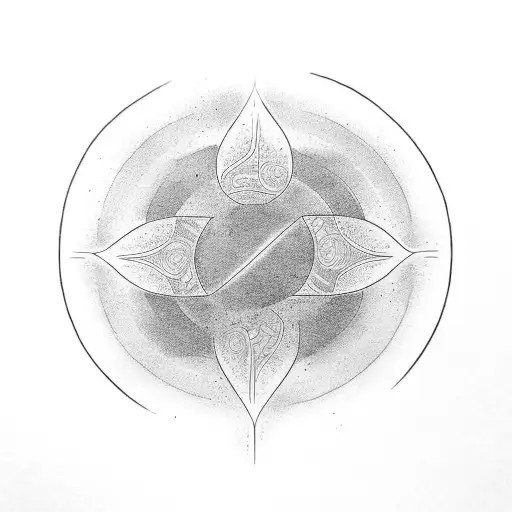 Zen Enso Circle And Black Lightning In The Back