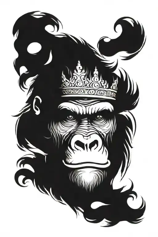 Gorilla King Tattoo Symmetry Design Inspired