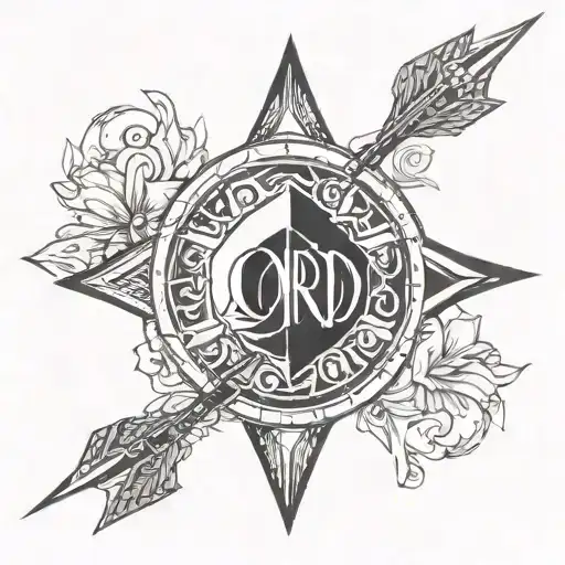 Arrow With The Word Lord In The Middle