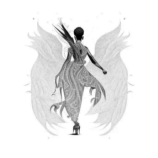 Black Sexy Angel Silhouette