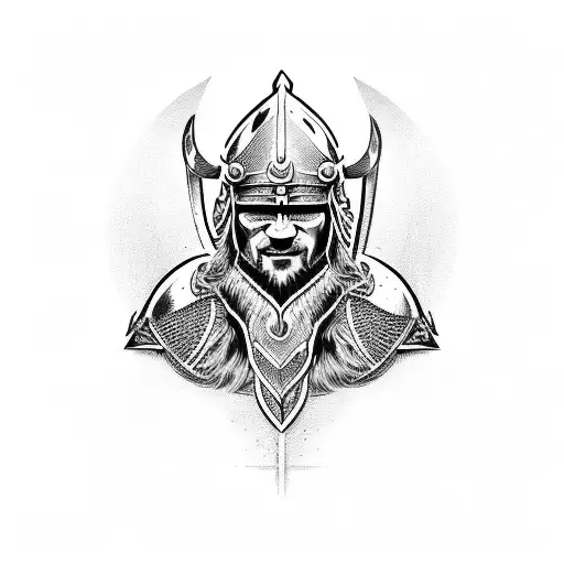 Vikings Warrior Black And White