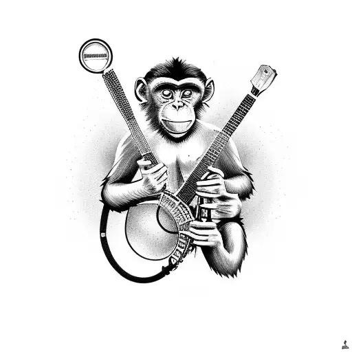 Monkey Holding Banjo