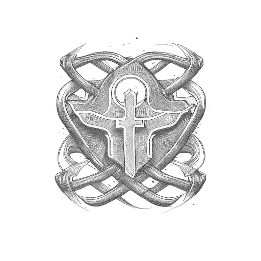 Combination Of Motorbike Parts Forming A Unique Cross Symbol